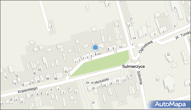 Sulmierzyce, Plac Kościuszki Tadeusza, gen., 6, mapa Sulmierzyce