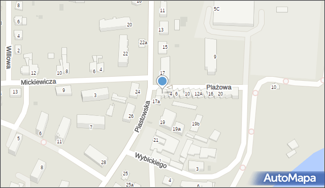 Susz, Plażowa, 2, mapa Susz