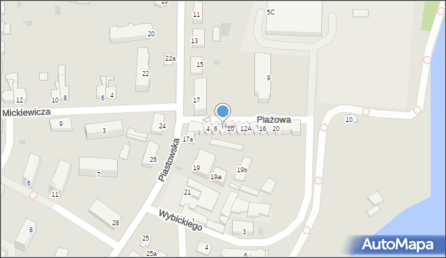 Susz, Plażowa, 8, mapa Susz