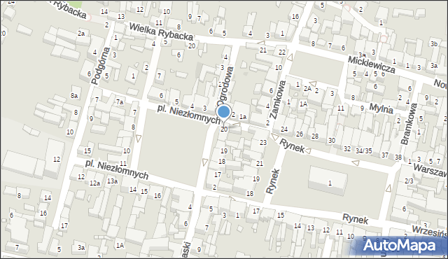 Swarzędz, Plac Niezłomnych, 20, mapa Swarzędz