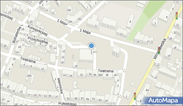 Świdnica, Plac Kombatantów, 1, mapa Świdnicy