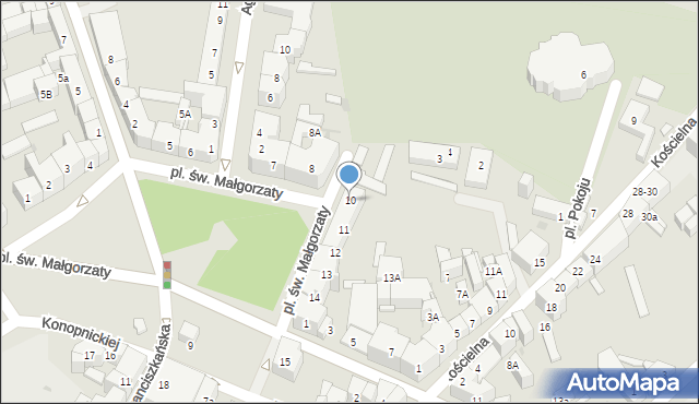 Świdnica, Plac św. Małgorzaty, 10, mapa Świdnicy