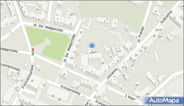 Świdnica, Plac św. Małgorzaty, 13A, mapa Świdnicy