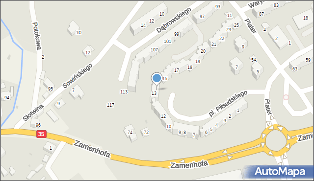 Świdnica, Plac Piłsudskiego Józefa, marsz., 14, mapa Świdnicy