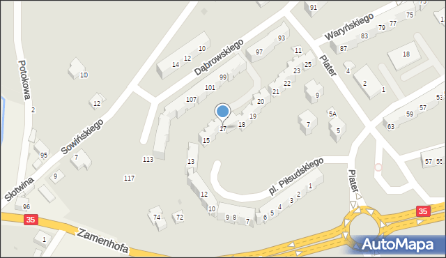 Świdnica, Plac Piłsudskiego Józefa, marsz., 17, mapa Świdnicy