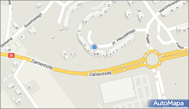 Świdnica, Plac Piłsudskiego Józefa, marsz., 9, mapa Świdnicy