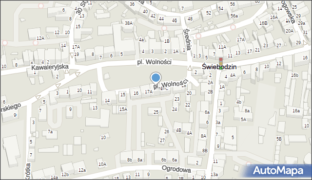 Świebodzin, Plac Wolności, 17B, mapa Świebodzin