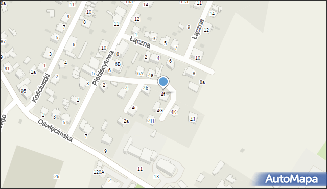 Świerklaniec, Plebiscytowa, 4f, mapa Świerklaniec