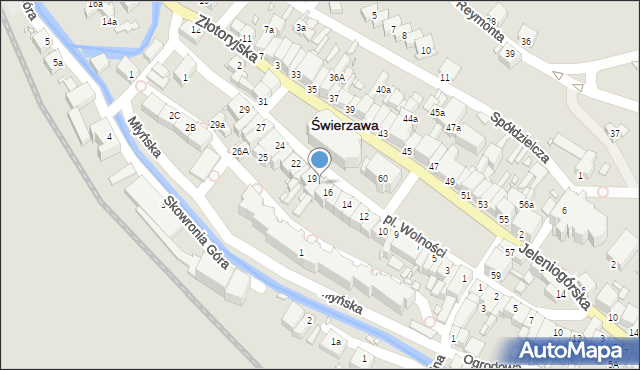 Świerzawa, Plac Wolności, 18, mapa Świerzawa