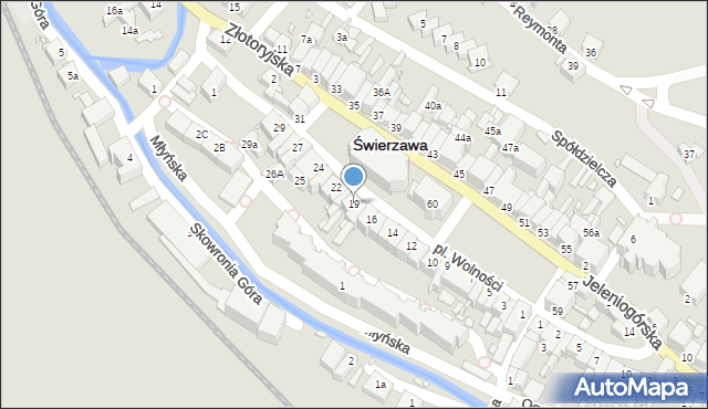 Świerzawa, Plac Wolności, 19, mapa Świerzawa