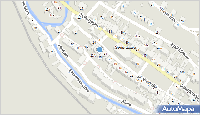 Świerzawa, Plac Wolności, 25, mapa Świerzawa