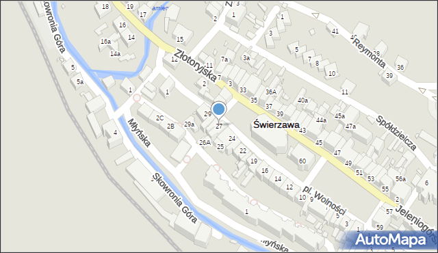 Świerzawa, Plac Wolności, 27, mapa Świerzawa