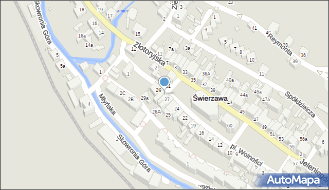 Świerzawa, Plac Wolności, 28, mapa Świerzawa