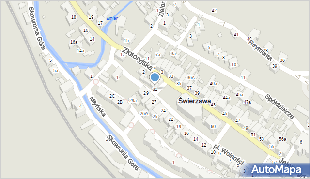 Świerzawa, Plac Wolności, 31, mapa Świerzawa