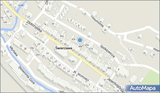 Świerzawa, Plac Wolności, 44a, mapa Świerzawa