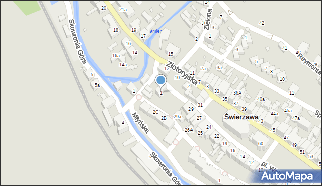 Świerzawa, Plac Zamkowy, 1, mapa Świerzawa