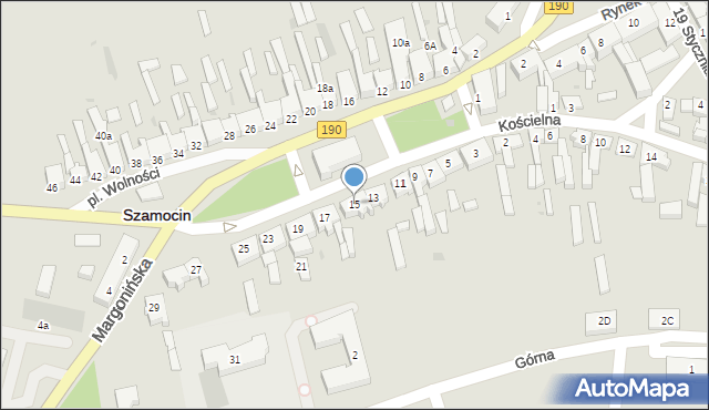 Szamocin, Plac Wolności, 15, mapa Szamocin