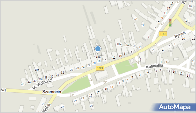 Szamocin, Plac Wolności, 18a, mapa Szamocin