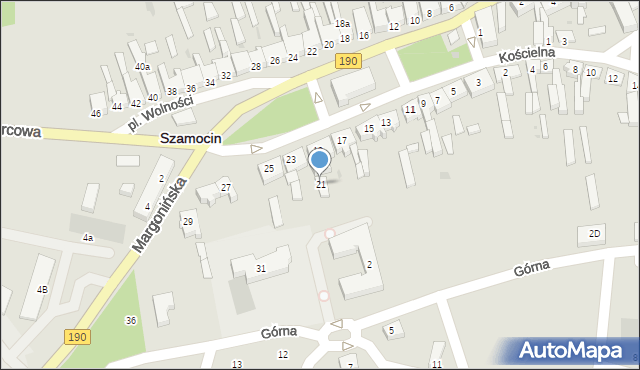 Szamocin, Plac Wolności, 21, mapa Szamocin