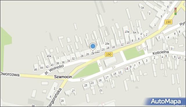 Szamocin, Plac Wolności, 24, mapa Szamocin