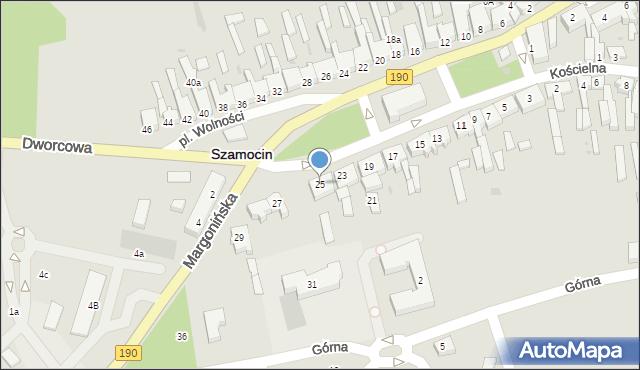 Szamocin, Plac Wolności, 25, mapa Szamocin