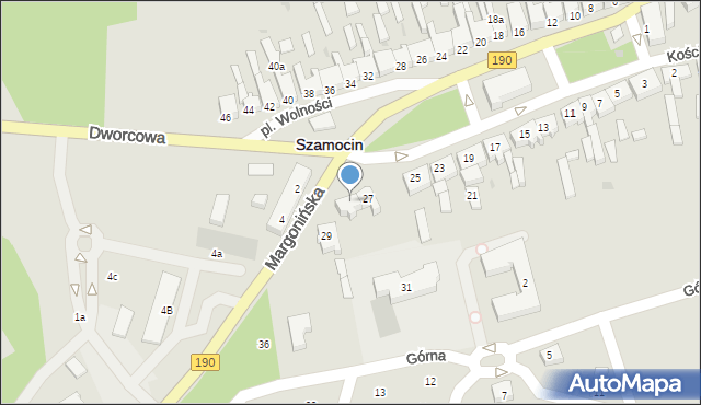 Szamocin, Plac Wolności, 27A, mapa Szamocin