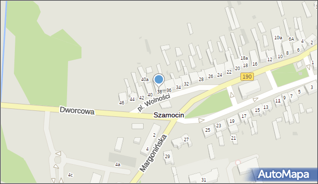 Szamocin, Plac Wolności, 38, mapa Szamocin