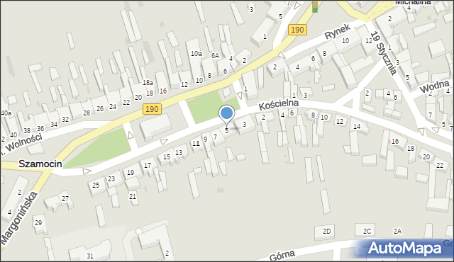 Szamocin, Plac Wolności, 5, mapa Szamocin