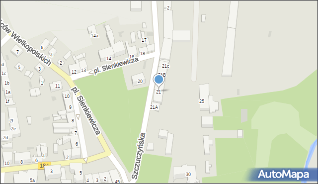 Szamotuły, Plac Sienkiewicza Henryka, 21, mapa Szamotuły