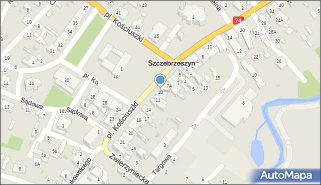 Szczebrzeszyn, Plac Kościuszki Tadeusza, gen., 10, mapa Szczebrzeszyn