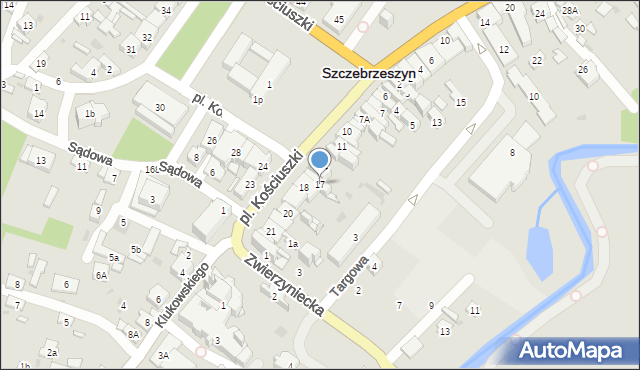 Szczebrzeszyn, Plac Kościuszki Tadeusza, gen., 17, mapa Szczebrzeszyn