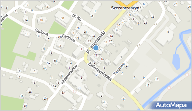 Szczebrzeszyn, Plac Kościuszki Tadeusza, gen., 21, mapa Szczebrzeszyn