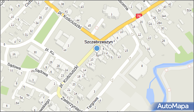 Szczebrzeszyn, Plac Kościuszki Tadeusza, gen., 7A, mapa Szczebrzeszyn