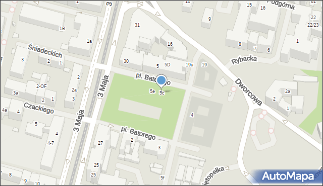 Szczecin, Plac Stefana Batorego, 5c, mapa Szczecina