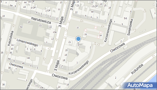 Szczecin, Plac Zawiszy Czarnego, 1, mapa Szczecina