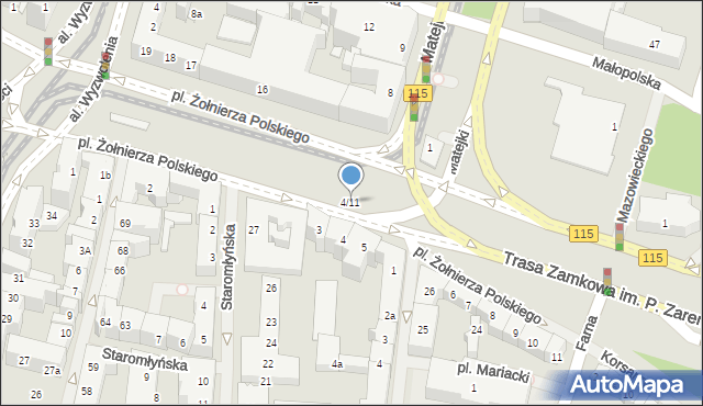 Szczecin, Plac Żołnierza Polskiego, 4/11, mapa Szczecina