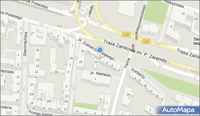 Szczecin, Plac Żołnierza Polskiego, 8, mapa Szczecina