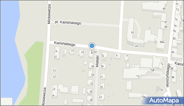 Szczecinek, Plac Kamińskiego Aleksandra, hm., 8, mapa Szczecinek