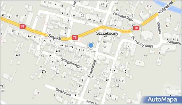 Szczekociny, Plac Kościuszki Tadeusza, gen., 1, mapa Szczekociny