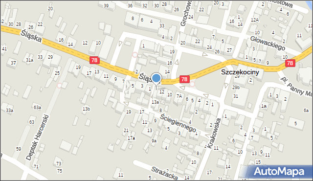 Szczekociny, Plac Kościuszki Tadeusza, gen., 13, mapa Szczekociny