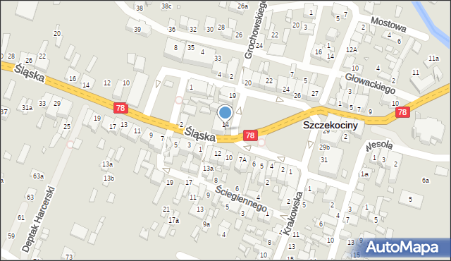 Szczekociny, Plac Kościuszki Tadeusza, gen., 15, mapa Szczekociny
