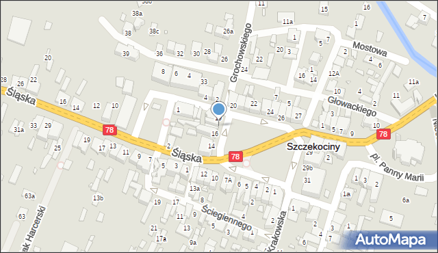 Szczekociny, Plac Kościuszki Tadeusza, gen., 18, mapa Szczekociny