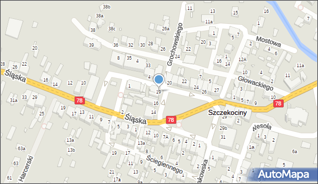 Szczekociny, Plac Kościuszki Tadeusza, gen., 19, mapa Szczekociny