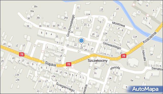 Szczekociny, Plac Kościuszki Tadeusza, gen., 24, mapa Szczekociny