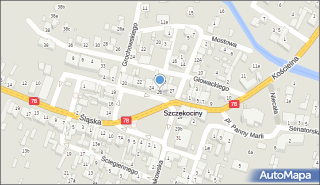 Szczekociny, Plac Kościuszki Tadeusza, gen., 26, mapa Szczekociny