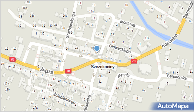 Szczekociny, Plac Kościuszki Tadeusza, gen., 28, mapa Szczekociny