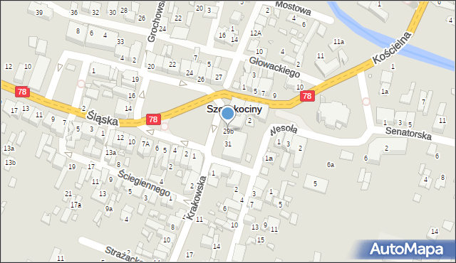 Szczekociny, Plac Kościuszki Tadeusza, gen., 29b, mapa Szczekociny