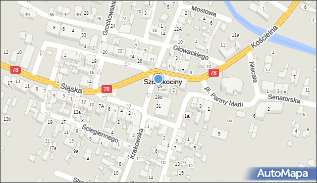 Szczekociny, Plac Kościuszki Tadeusza, gen., 30, mapa Szczekociny