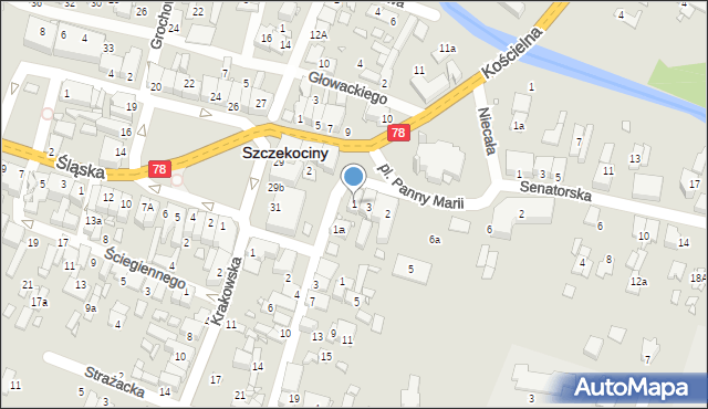 Szczekociny, Plac Panny Marii, 1, mapa Szczekociny