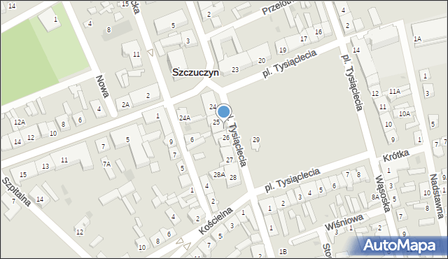Szczuczyn, Plac Tysiąclecia, 25A, mapa Szczuczyn